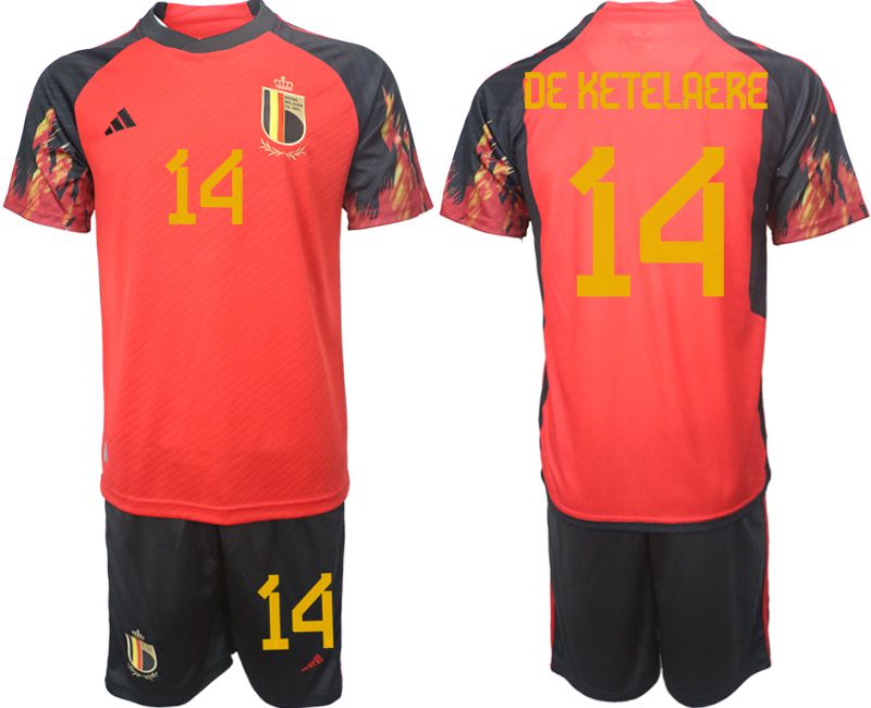 Men 2022 World Cup National Team Belgium home red #14 Soccer Jersey